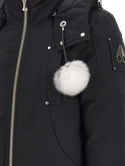 Moose Knuckles Debbie Womens Bomber Jacket In Black With Natural Shearling 1001