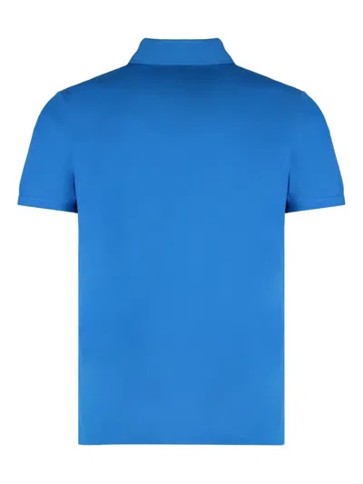 Paul & Shark Short-sleeved Cotton Polo Shirt For Casual Style In Blue