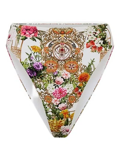 Camilla Egyptian Rose Bikini Bottoms In White