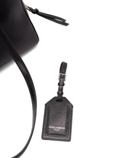 Dolce & Gabbana Calf Leather Shoulder Bag Vittoria Model In Black