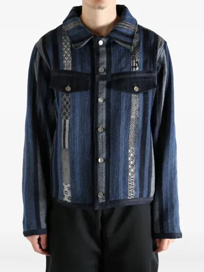 Ader Error Striped Pocket Jacket In Blue