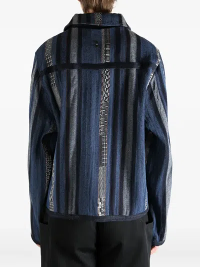 Ader Error Striped Pocket Jacket In Blue