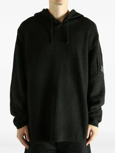 C.p. Company Lens-detail Hoodie In Black