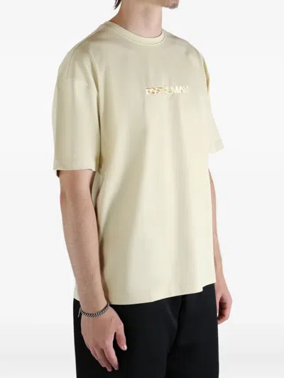 Ader Error Embroidered T-shirt In Yellow