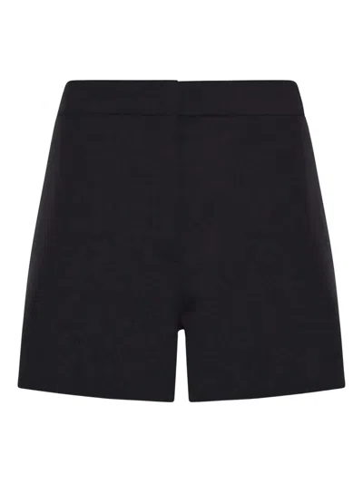 Sportmax Double Pleated Tailored Shorts In Luxurious Wool In Black