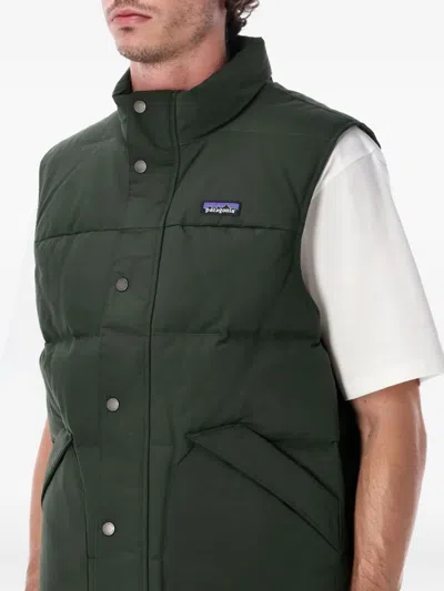 Patagonia Insulated Sleeveless High Collar Vest In Green
