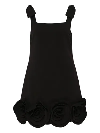 Self-portrait Womens Black 3d Flower Crepe Mini Dress