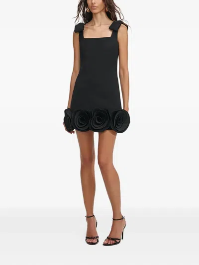 Self-portrait Womens Black 3d Flower Crepe Mini Dress