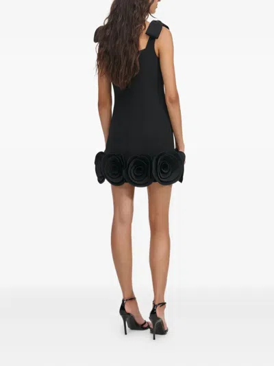 Self-portrait Womens Black 3d Flower Crepe Mini Dress