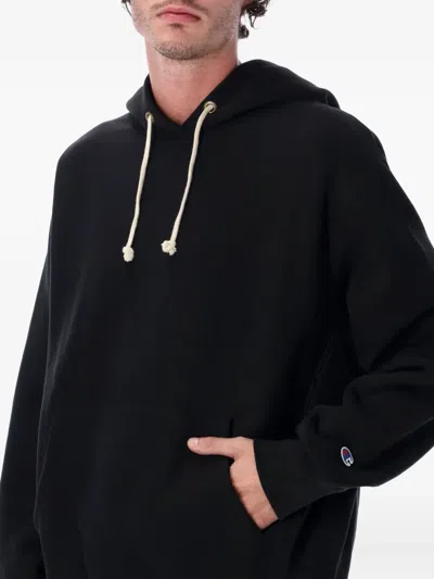 Champion Logo-patch Hoodie In Black