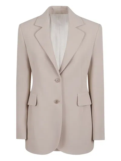 Ermanno Scervino Tailored Single Breasted Jacket With Flap Pockets In Neutral