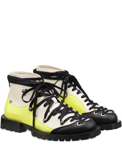 Henrik Vibskov Lace-up Panelled Boots In Multi