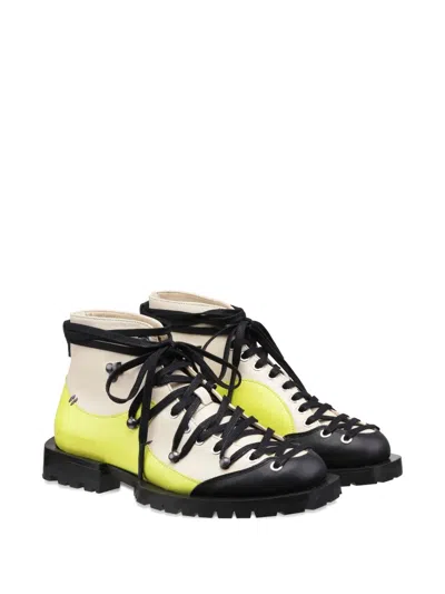 Henrik Vibskov Lace-up Panelled Boots In Multi