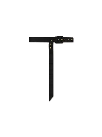 Nanushka Satin-effect Square-buckle Belt In Black