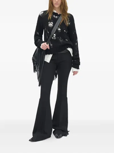 Ann Demeulemeester Open-knit Sweater In Black