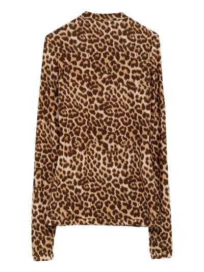 Duran Lantink Leopard Top In Brown