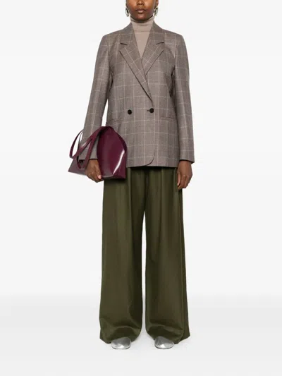 格纹双排扣西装夹克