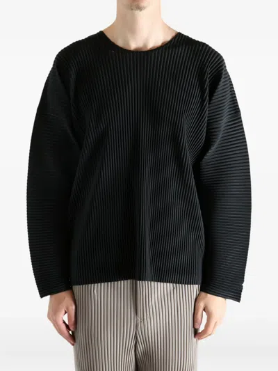 Issey Miyake Pleated Hp58jk093 T-shirt In Gray