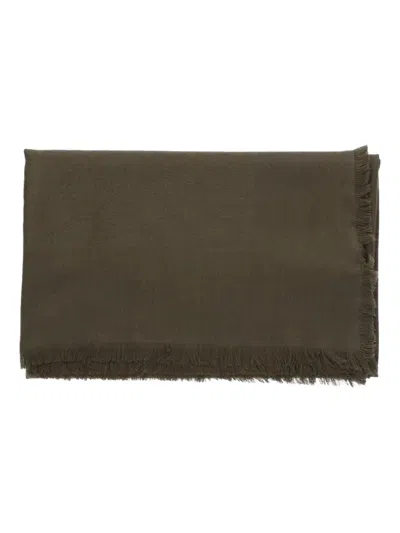 Gucci Luxurious Scarf Featuring Fringed Edges In Gray