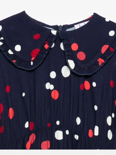 Il Gufo Polka-dot Dress In Blue