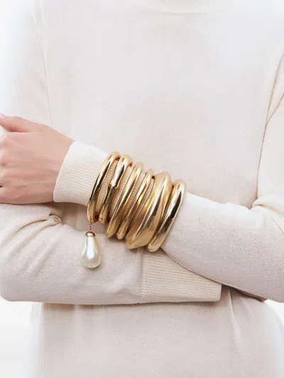 Vanessa Baroni New Edge Bangle Bracelet In Gold