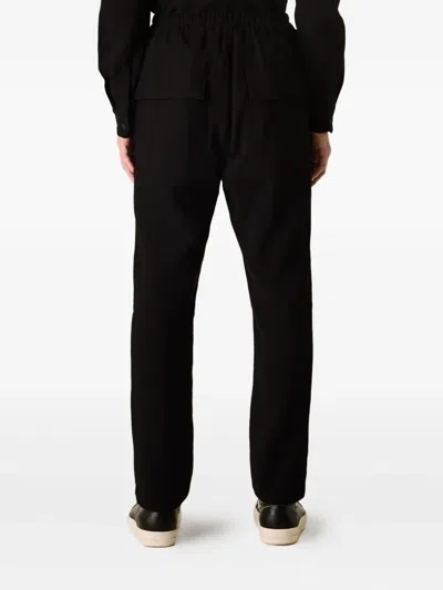 Rick Owens Black Drawstring Button Trousers In Black