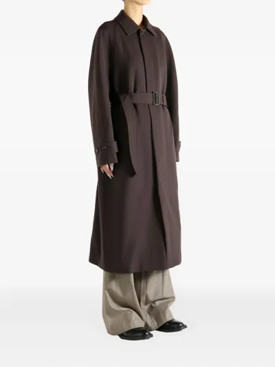 Auralee Belted Coat In Brown
