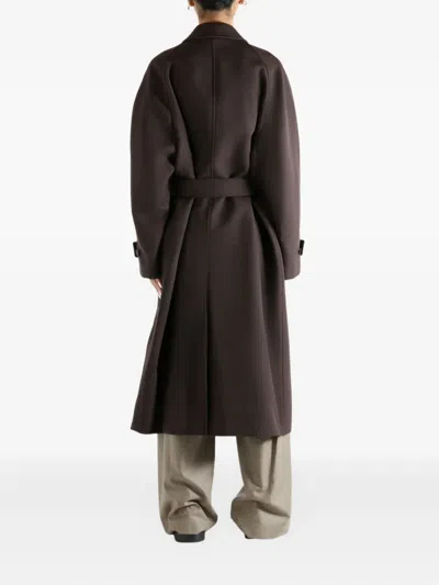 Auralee Belted Coat In Brown
