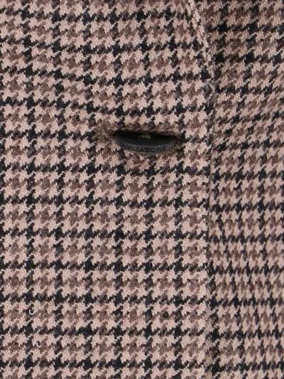 Tagliatore Structured Blazer With Notch Lapel And Back Vent In Brown