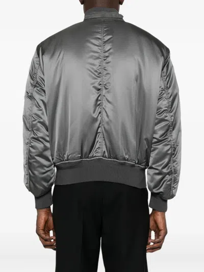 Tom Ford Silk Bomber Jacket In Gray