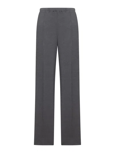 Miu Miu Knit Trousers With Fabric Stitch In Gray