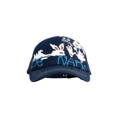 Pre-owned Jungles De Nada Trucker Cap 'denim' | Blue | Men's Size Onesize