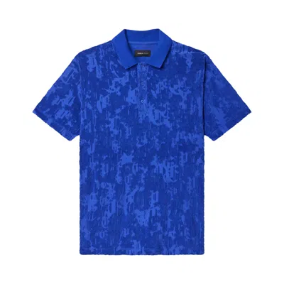 Pre-owned Purple Brand Gothic Camo Polo 'mazarn Blue' | Men's Size S