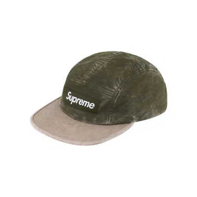Pre-owned Supreme 2-tone Moleskin Camp Cap 'dark Olive' | Green | Men's Size Onesize