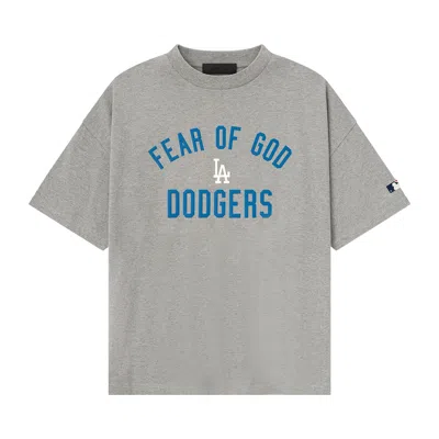 Pre-owned Essentials Fear Of God  Dodgers 90s Tee 'concrete Heather' | Grey | Men's Size S In Gray