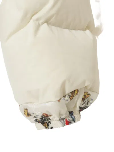 Undercover Floral-trim Puffer Jacket In White