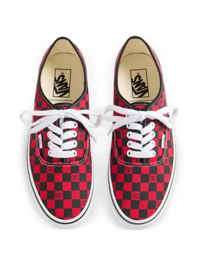 Valentino X Vans Men's Tess St Vlogo Check Canvas Low-top Sneakers In Animal Print