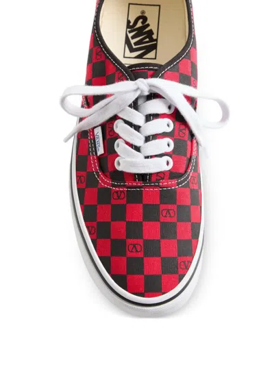 Valentino X Vans Men's Tess St Vlogo Check Canvas Low-top Sneakers In Animal Print