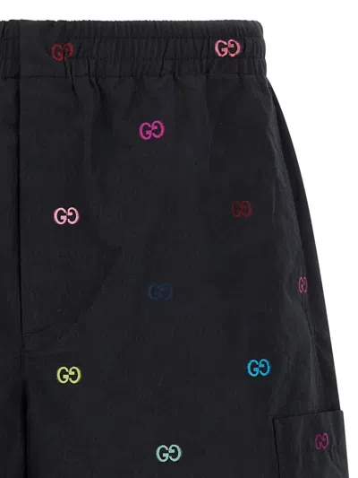 Gucci Bermuda Shorts With Elastic Waistband And Pockets In Black