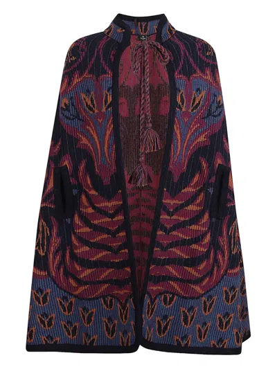 Etro Knitwear Capes Woman In Burgundy