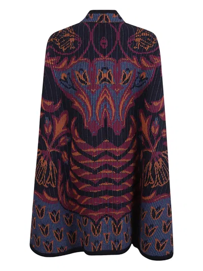 Etro Knitwear Capes Woman In Burgundy