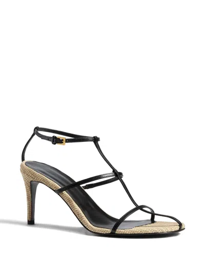 Khaite 75mm Cage Strappy Heeled Sandals In Black