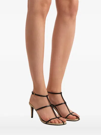 Khaite 75mm Cage Strappy Heeled Sandals In Black