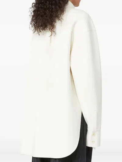 Sportmax Oversized Riber Wool Shirt In Neutral