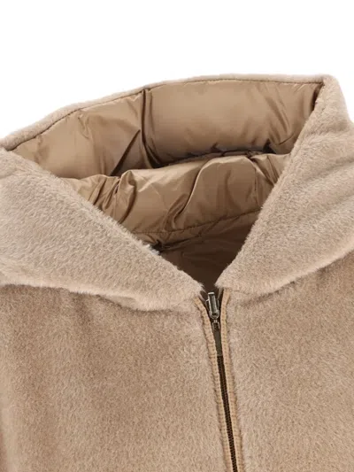 Max Mara Reversible Alpaca And Wool Padded Jacket In Brown