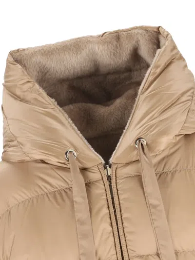Max Mara Reversible Alpaca And Wool Padded Jacket In Brown