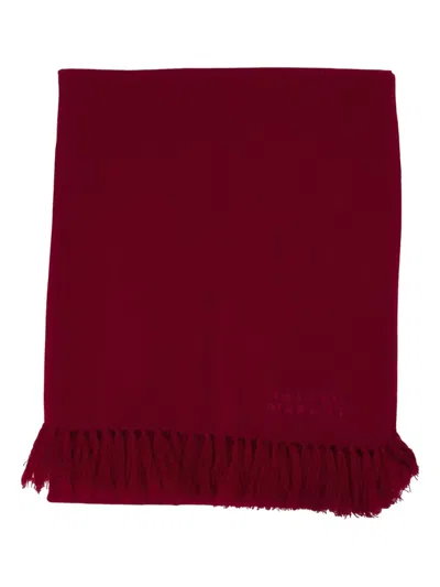 Isabel Marant Rectangular Cotton Scarf In Red