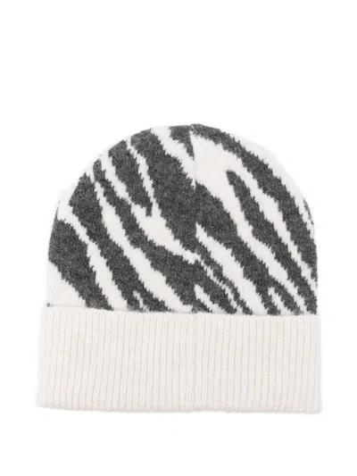 Liu •jo Zebra-print Beanie In Black