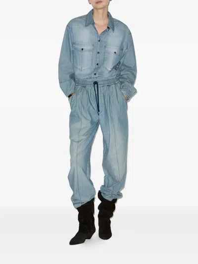 Isabel Marant Étoile Drawstring Elastic Catalia Trousers In Blue