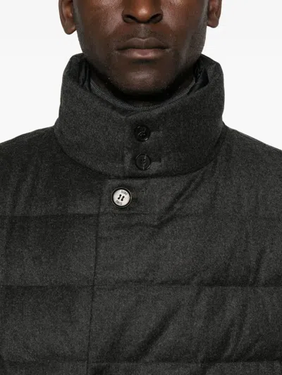 Duno Button-down Padded Jacket In Black